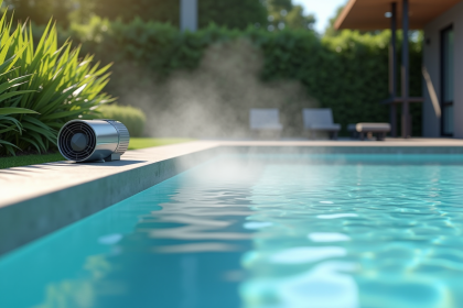 Piscine extérieure moderne avec chauffage et vapeur